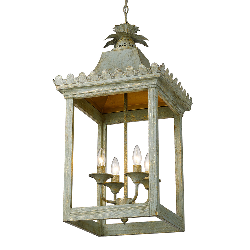 Golden Lighting Finley 4-light Pendant in Vintage Sage